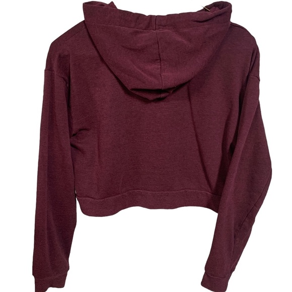 Girl's Burgundy H&M Crop Hoodie - Picture 2 of 2